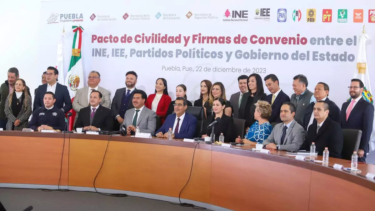 Gobierno de Puebla y partidos políticos firman pacto de civilidad