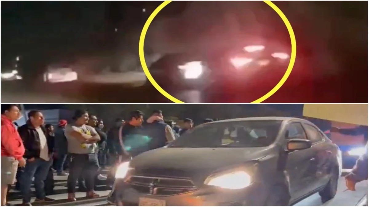 Así chocó un vehículo a unidad de plataforma en el Periférico de Puebla