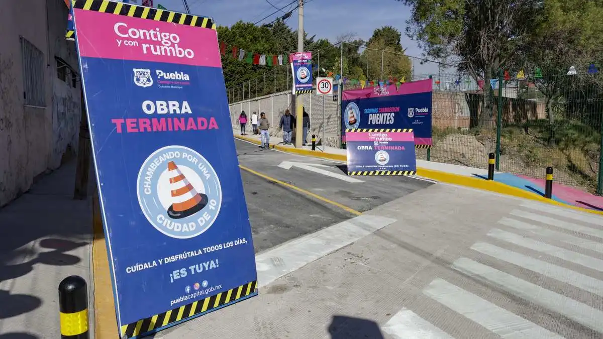 Rehabilitan puente vehicular al sur de Puebla capital con inversión de 14.9 mdp