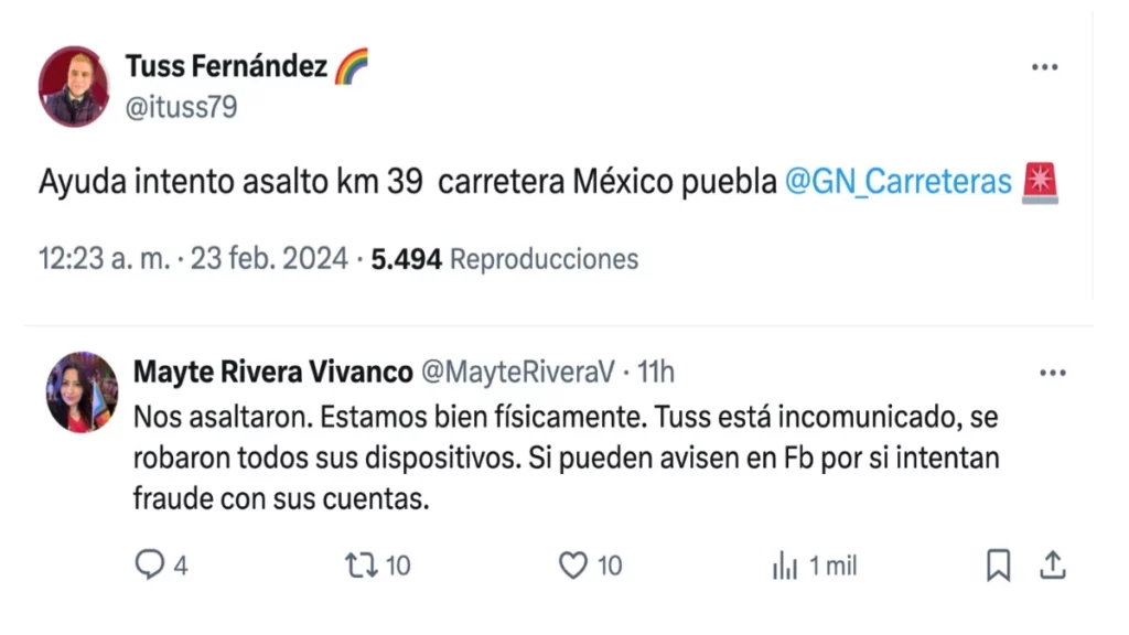 Asaltan a candidato a diputado federal de Morena y hermana de Claudia Rivera en la autopista México-Puebla