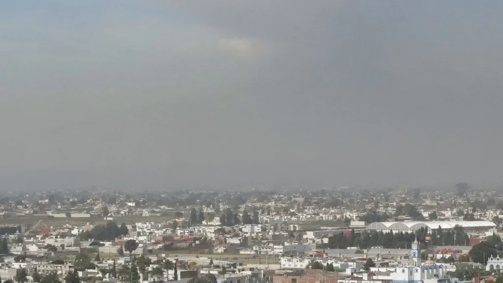 La zona aledaña al volcán Popocatépetl lució con ceniza