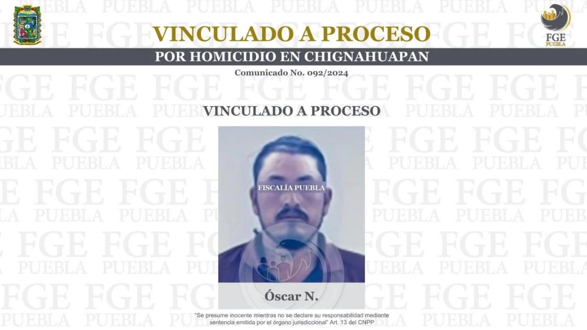 Homicida de Chignahuapan es vinculado a proceso