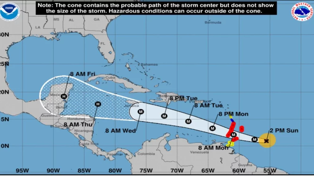 Huracán Beryl entrará a México en las próximas horas