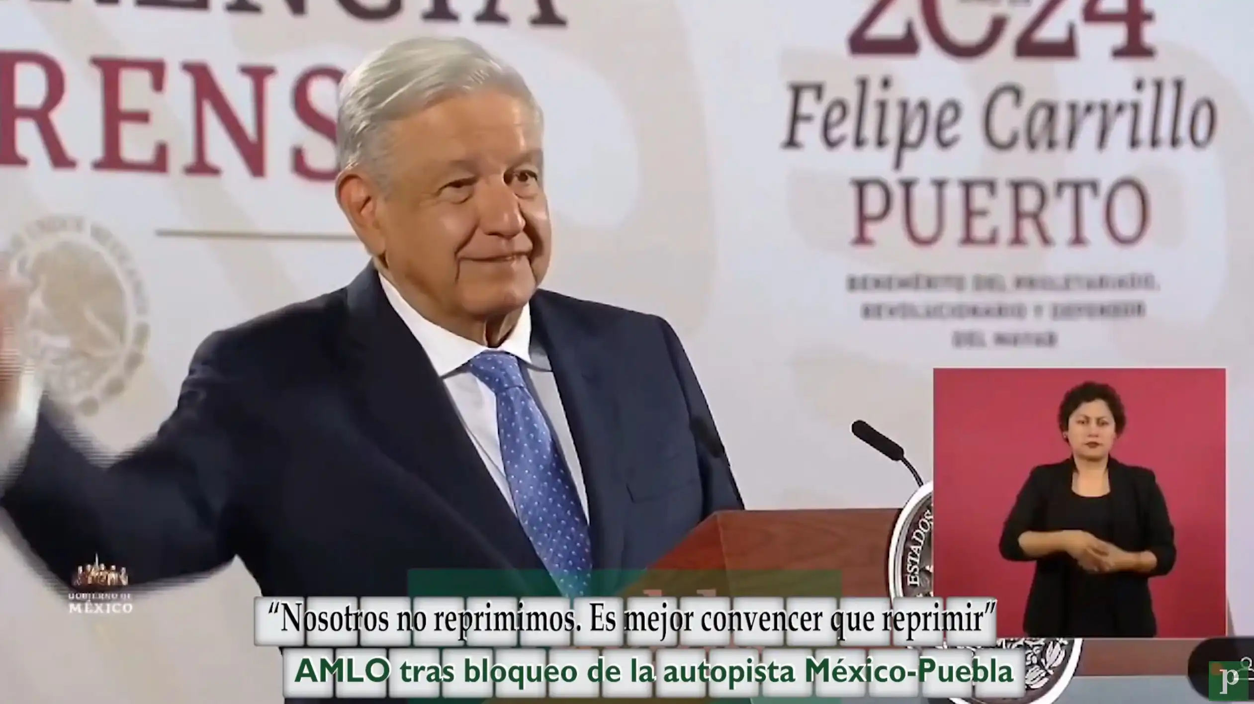 “Nosotros no reprimimos Es mejor convencer que reprimir”, AMLO tras bloqueo de la México-Puebla