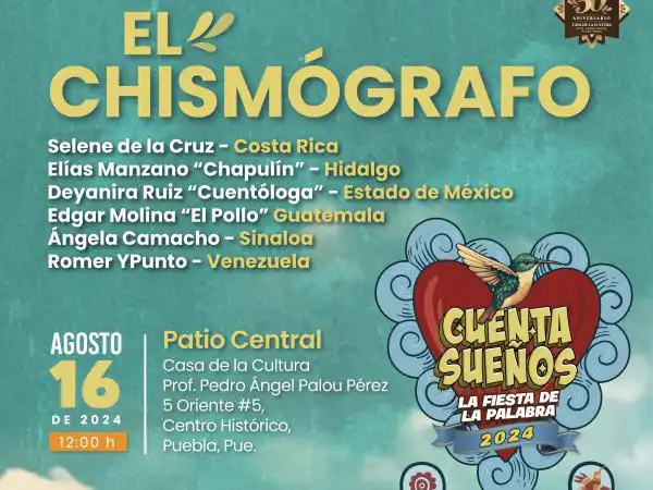 Llega a Puebla Festival “Cuenta Sueños. La Fiesta de la Palabra”