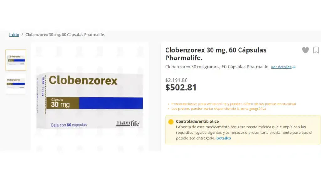 Clobenzorex de venta en la Farmacia Guadalajara.