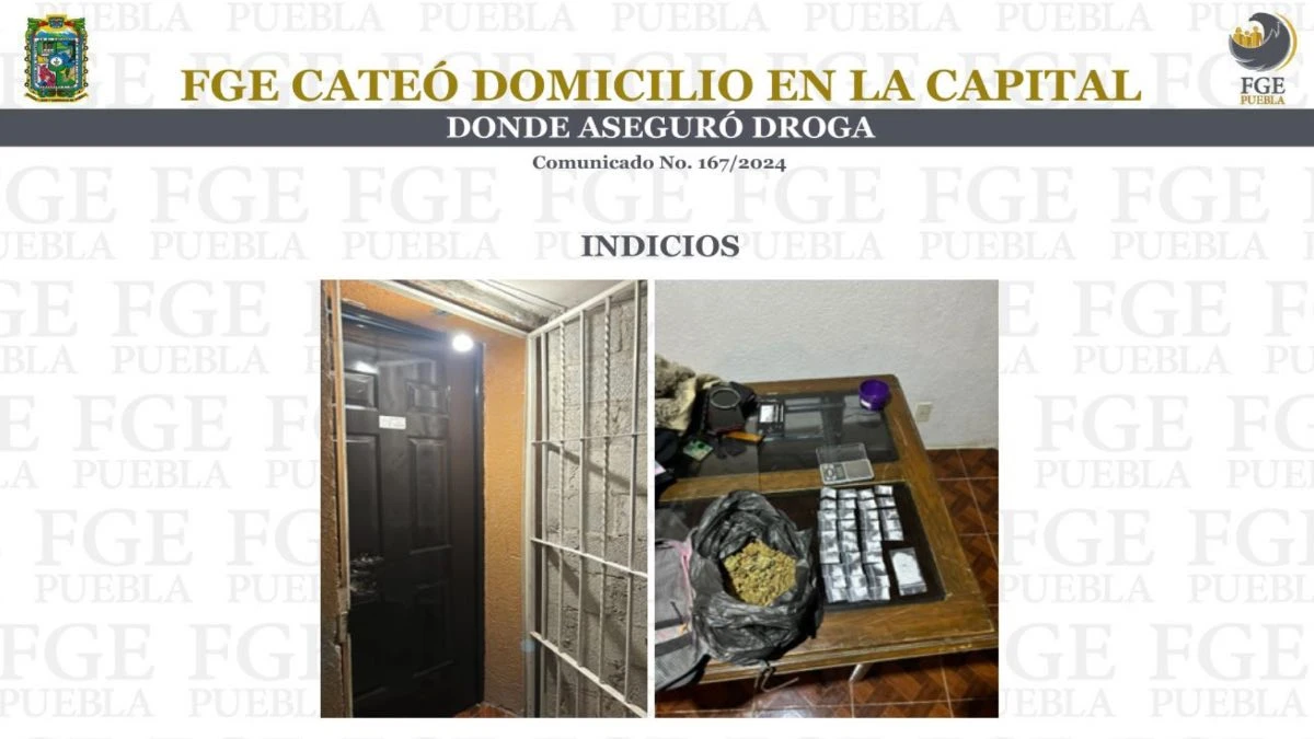 Localizan marihuana y cristal en cateo a vivienda en Castillotla