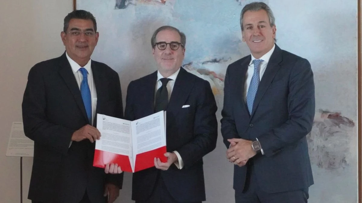 Sergio Salomón sostuvo reunión con CEO de Banco Santander