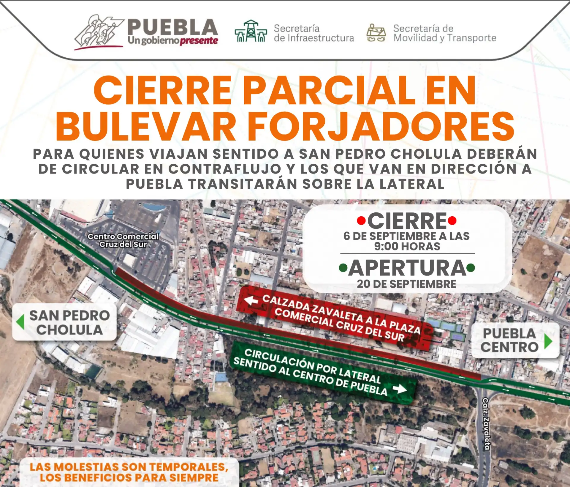 ¡Atención! Cierres por obras en el Bulevar Forjadores