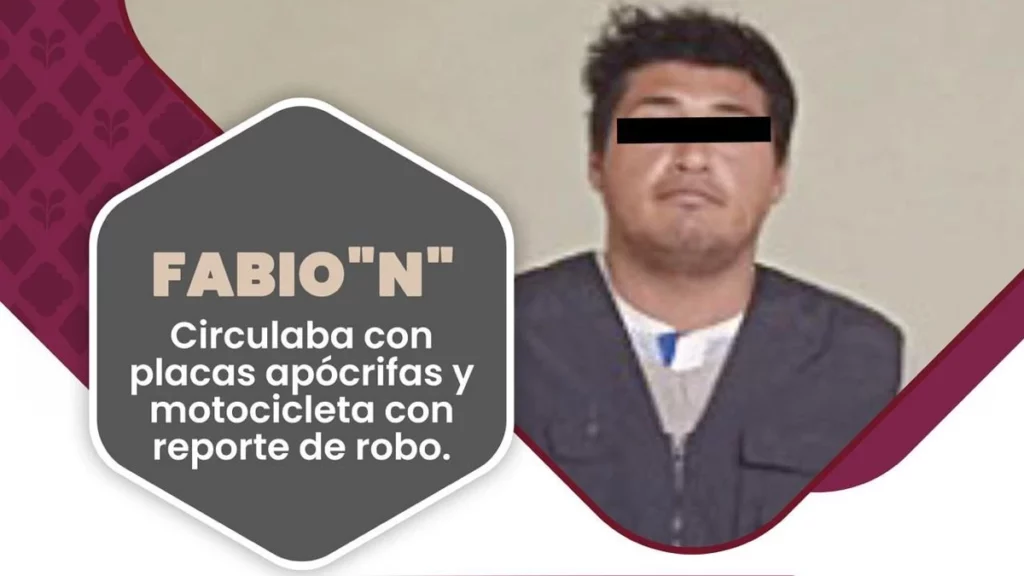 Sujeto con motocicleta robada es detenido en Puebla