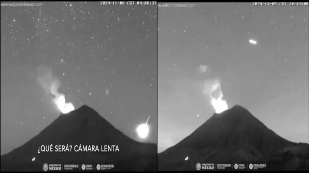 Nuevamente aparecen luces sobrevolando el Popocatépetl