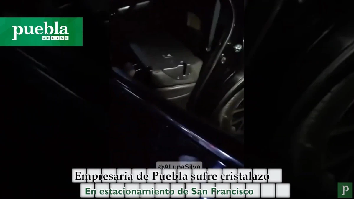 Empresaria de Puebla sufre cristalazo en estacionamiento de San Francisco en Puebla