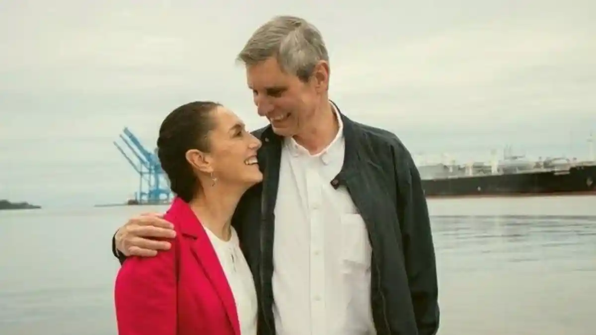 Claudia Sheinbaum y su esposo Jesús María Tarriba.